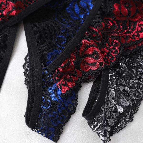 Women's Sexy Crotchless Lace Low-Waist Lingerie