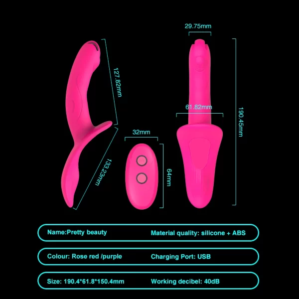 Wearable 7 Speeds USB Rechargeable Strapless Double Vibrators - Image 2