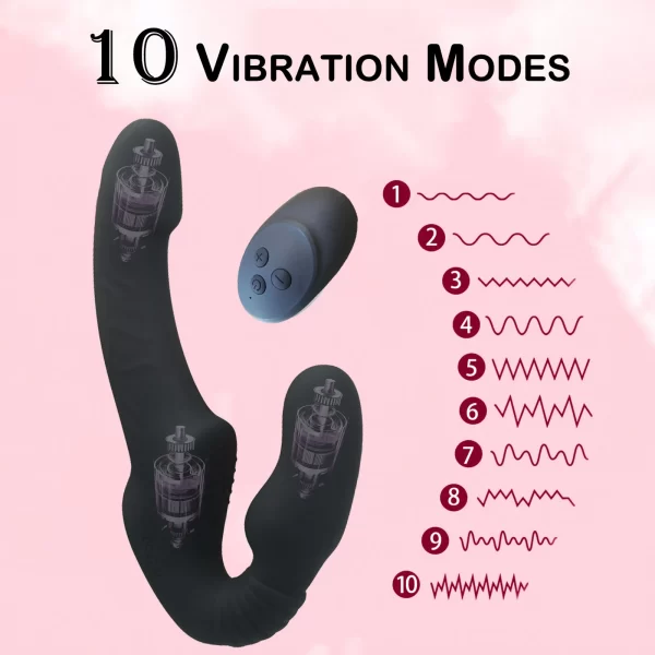 Unisex Strapless Strap-on Dildos Vibrator with Remote Control - Image 3