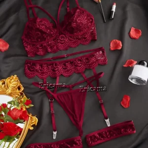 Women’s Erotic Sexy Transparent Lace Bra and Panty Set