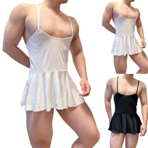 Men’s Sleeveless Open Back Mini Dress