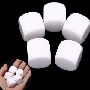 Blank White Dice 4 Side Filleted Corner 10 Pcs/Set