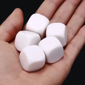 Blank White Dice 4 Side Filleted Corner 10 Pcs/Set