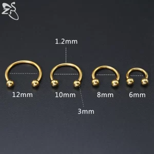 1-PC 316L Stainless Steel Nose Ring