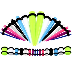 36-pcs/lot Acrylic Ear Gauge Taper and Plug Stretching Kits