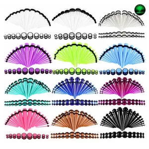 36-pcs/lot Acrylic Ear Gauge Taper and Plug Stretching Kits