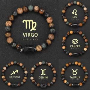 Natural Stone Zodiac Bracelet
