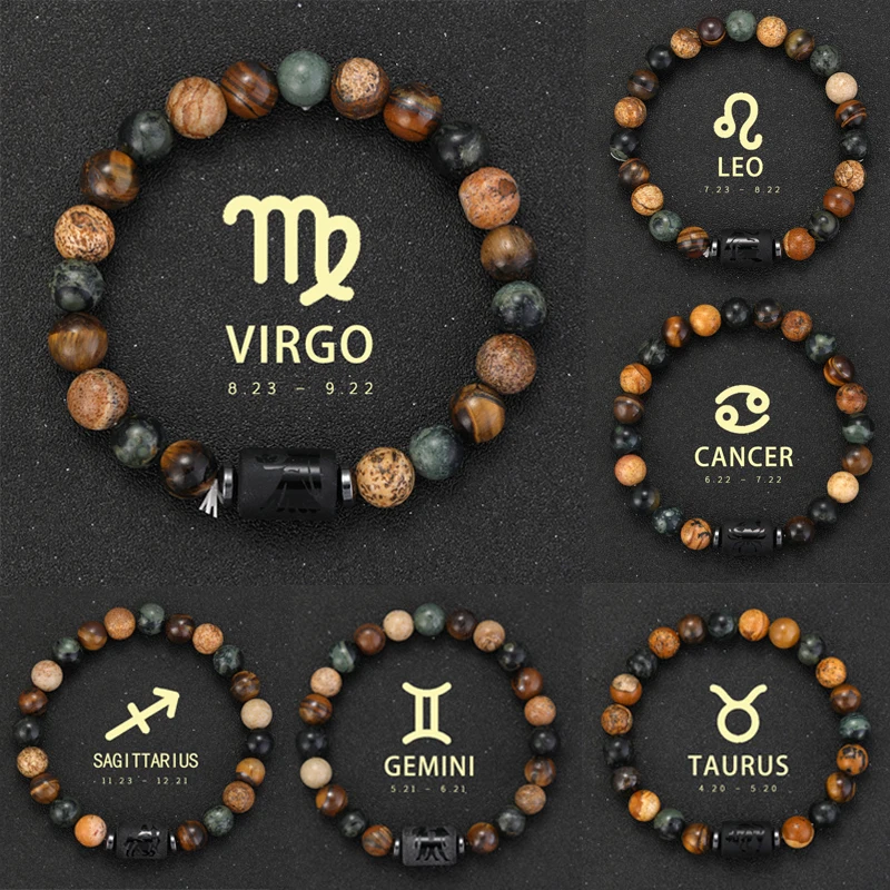 Natural Stone Zodiac Bracelet