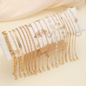 20 Pcs/Set Bohemian Twisted Snake Chain Anklet