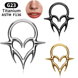 G23 Titanium Hinged Segment Septum Piercing Nose Ring