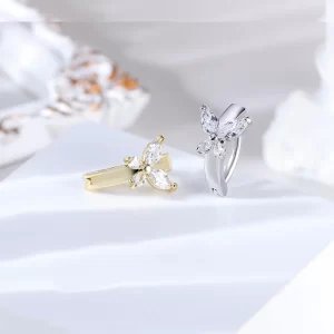 Curved Reverse Barbell Clicker Belly Button Ring