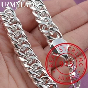 925 Sterling Silver Square Solid Chain Bracelet