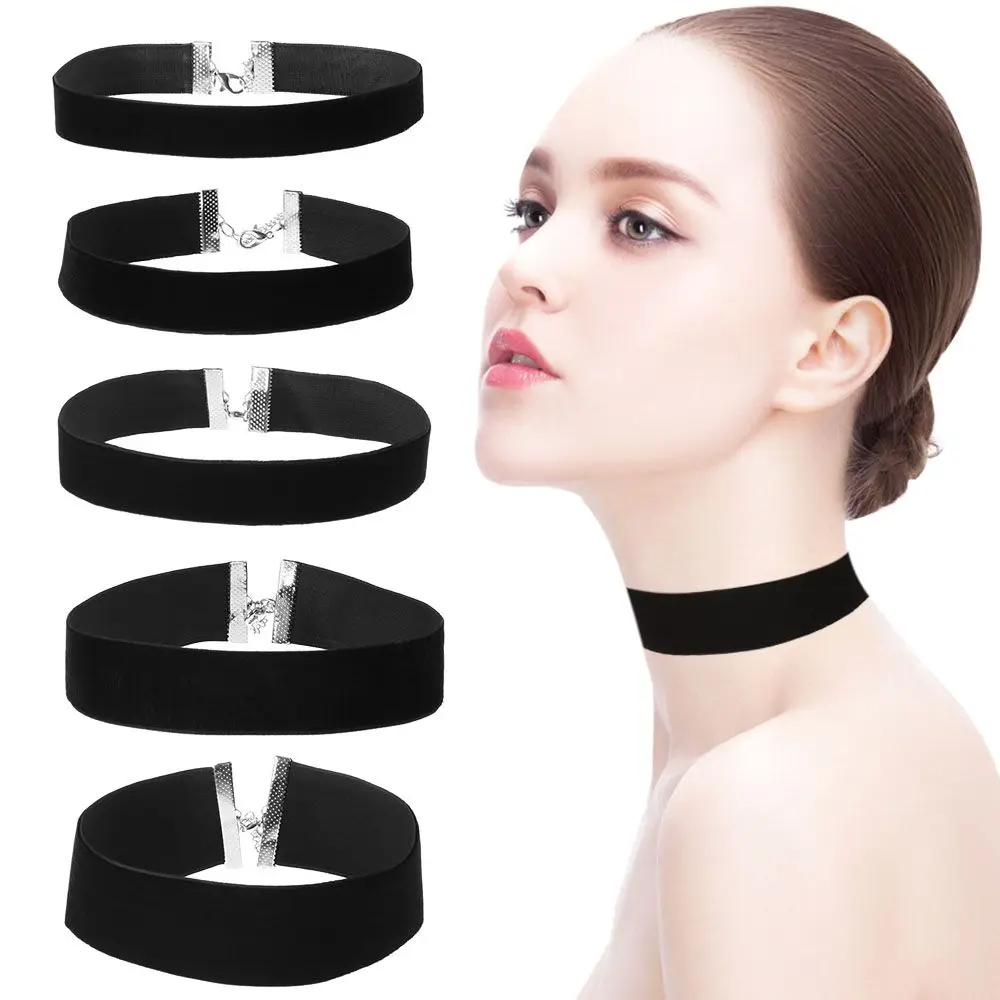Gothic Black Velvet Choker Necklace