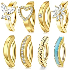 Curved Reverse Barbell Clicker Belly Button Ring