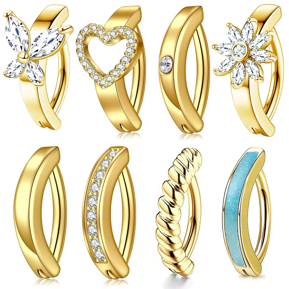 Curved Reverse Barbell Clicker Belly Button Ring