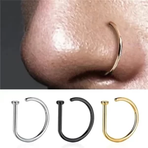 Unisex Fake Piercing Nose Ring Stainless Steel