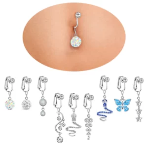 Unisex Fake Belly Ring Clip-on