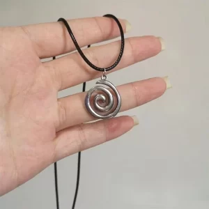 Burning Sun Pendant Necklace on Leather Rope