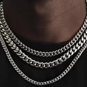Unisex Stainless Steel 3,5,7mm Cuban Chain Necklace