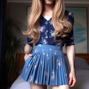 male crossdresser in a mini skirt - crossdressers problems
