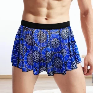 Unisex Pleated Elastic Waist Mini Skirt
