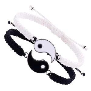 Tai Chi, Yin and Yang Rope Braided Adjustment Bracelet