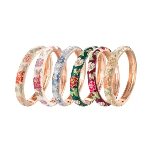 Women’s Flower-Enamelled Bangle/Bracelet