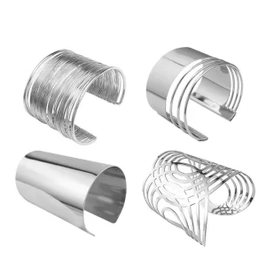 Open Wide Wire Gold/Silver Colour Wrist Cuff Bangle