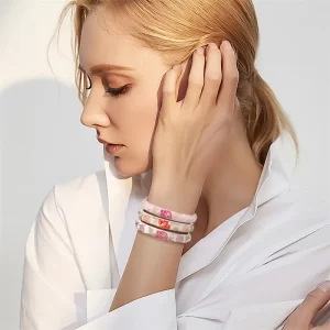 Women’s Flower-Enamelled Bangle/Bracelet