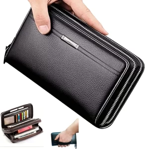 Men’s Large Long Leather Clutch Wallet