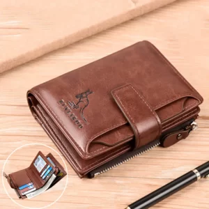 Men’s RFID Short Bifold Leather Wallet
