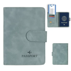 Unisex RFID Blocking Leather Passport Holder Cover Wallet