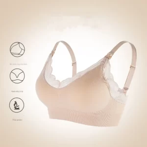 Soft Lace Breathable Seamless Wireless Back-Open Nursing Bra