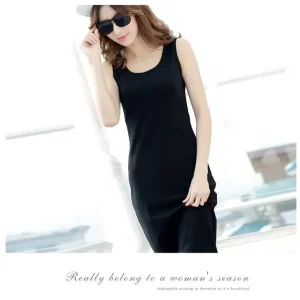 Slimming Medium-length Sleeveless Tank Top Dress