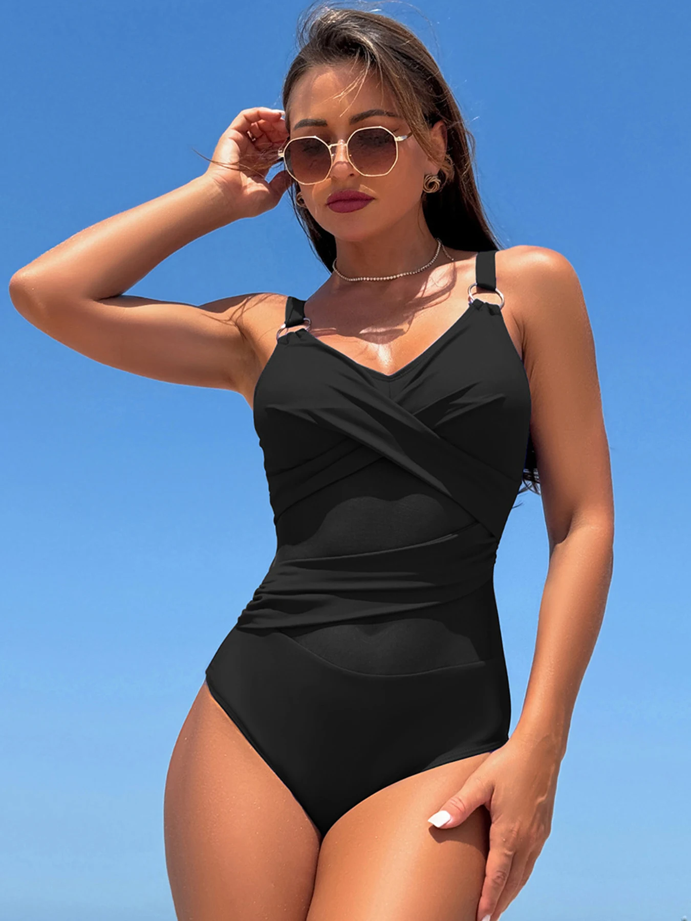 Women's One Piece Sexy Mesh Plus Size Swimwear
