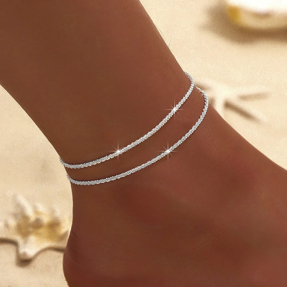 Elegant Silver Colour Pendant Anklet for Women