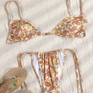 Two Piece Low-Waist Push-Up Printed Bikini Set