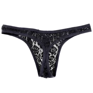 Men’s Sexy Lace Transparent Thong Underwear