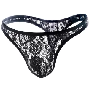 Men’s Sexy Lace Transparent Thong Underwear