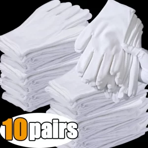 Unisex Full-Finger Etiquette White Cotton Gloves