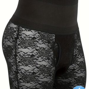 Men’s High-Waisted Lace Trimmed Tummy Control Leggings