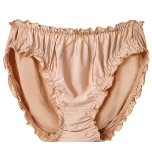 Women’s Plus Size Mid Waist Bamboo Fibre Ruffles Rim Panties