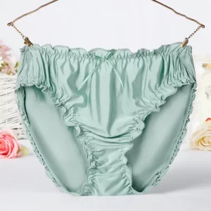 Women’s Plus Size Mid Waist Bamboo Fibre Ruffles Rim Panties