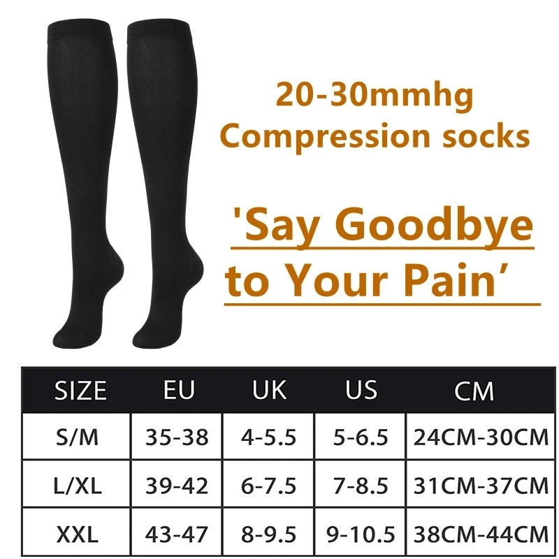 2 Pairs Anti-Fatigue Blood Circulation Compression Socks