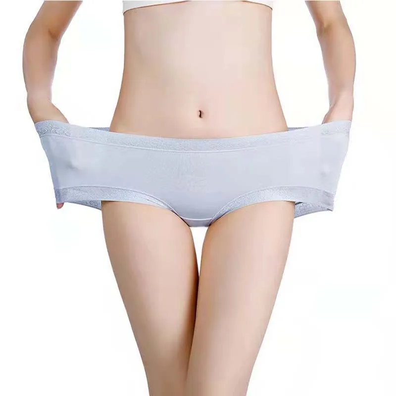 5Pcs Women's Bamboo Fibre Lace Seamless Panties