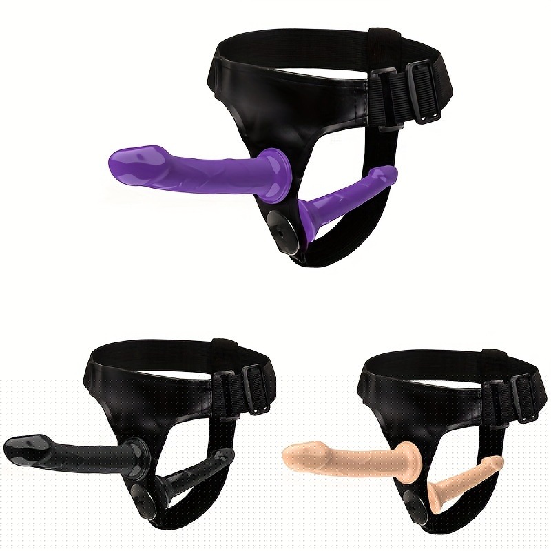 Realistic Double Penis Strap-On Dildo with Harness Belt