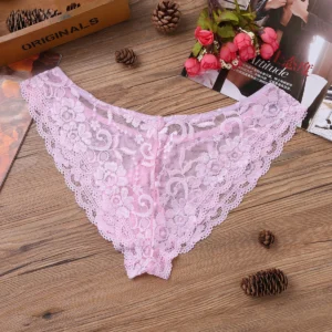 Men’s Floral Lace Sheer See-Through Lingerie