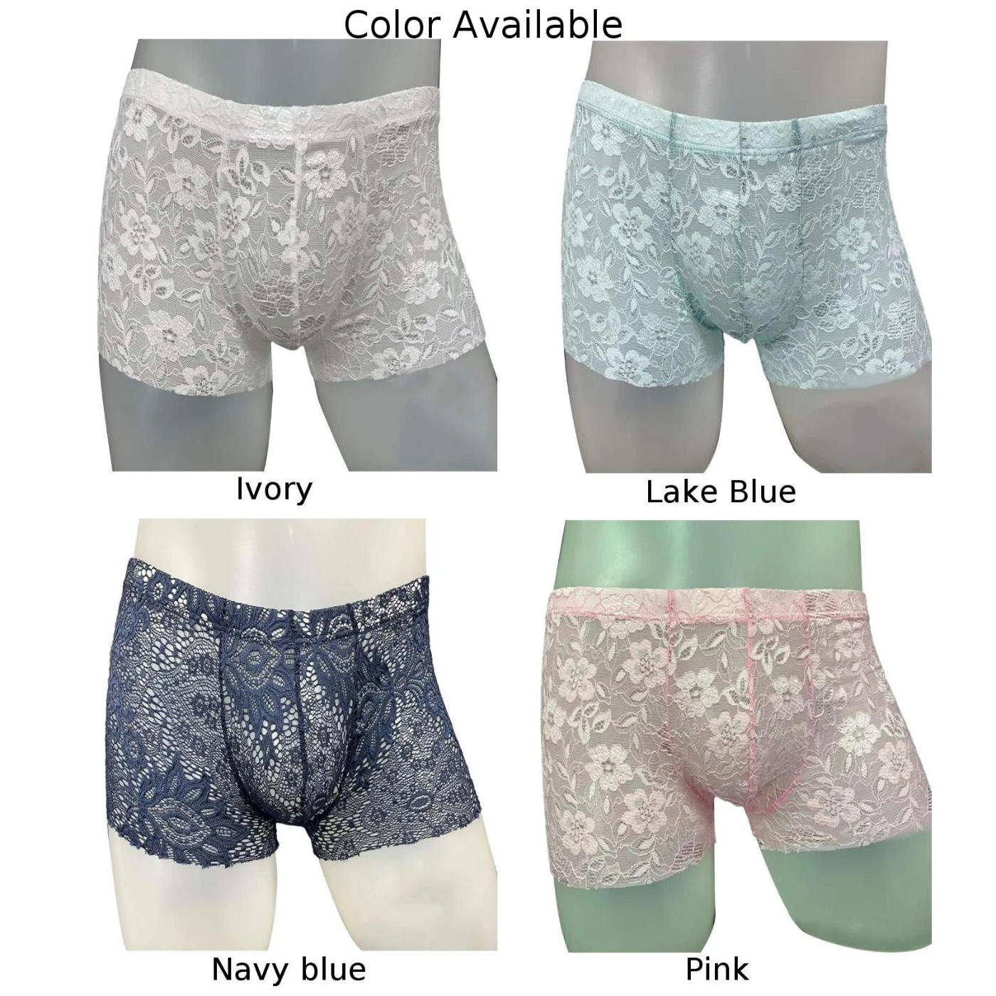 Men's Lace Pouch Bulge Mid-Waist Panties - Image 2