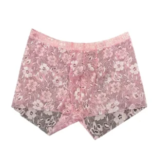 Men’s Lace Pouch Bulge Mid-Waist Panties
