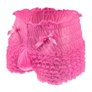 Men’s High Waist Lace Panties with Bowknot